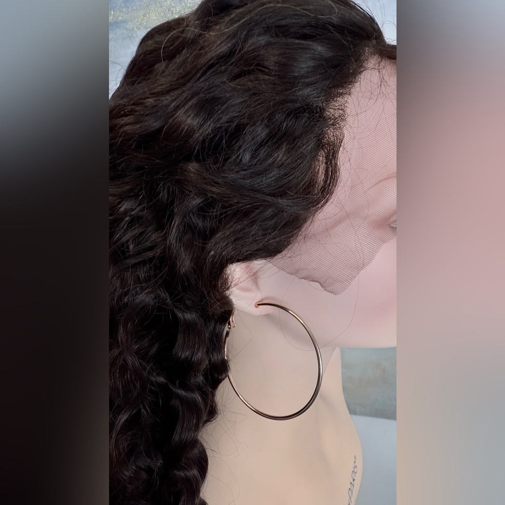 💯% 24” HUMAN Hair, Brazilian Wave, Lace Front, Fringe bangs, Black - Picture 15 of 16